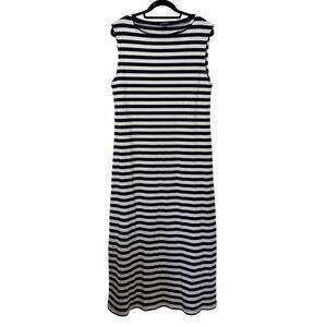 J. Crew Womens Knit Boatneck Midi Dress In Stripe Size XL Ribbed Preppy Nautical